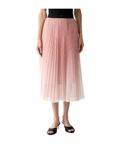 Karl Lagerfeld Elastic Waist Skirt In Pink