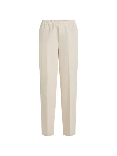 Karl Lagerfeld Elasticated Linen Trousers In Gray