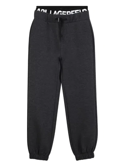 Karl Lagerfeld Kids' Elasticated Waist Jogger Trousers In Gray