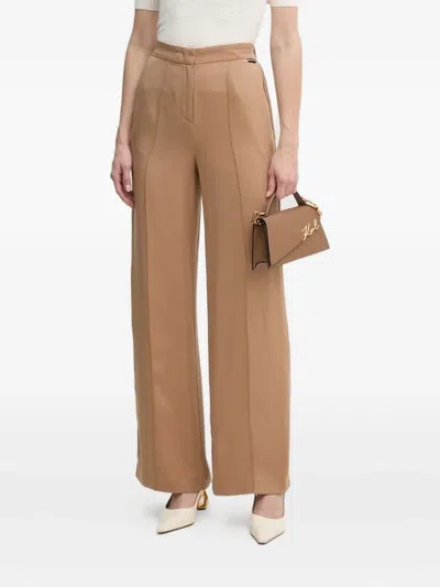 Karl Lagerfeld Elasticated-waist Pants In Brown