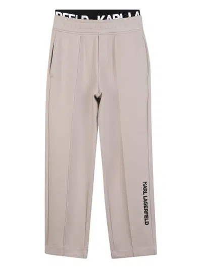 Karl Lagerfeld Kids' Elasticated Waistband Joggers In Neutral