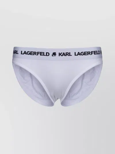 Karl Lagerfeld Elasticated Waistband With Contrast Trim In White