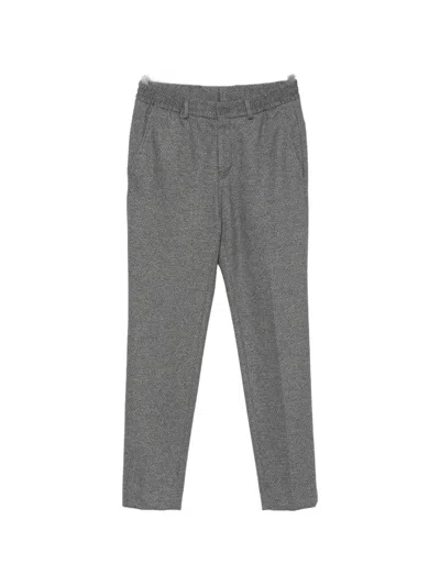 Karl Lagerfeld Elasticated-waistband Tailored Trousers In Gray