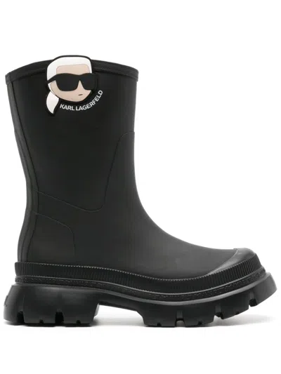 Karl Lagerfeld Ikonik Karl Slip-on Boots In Black