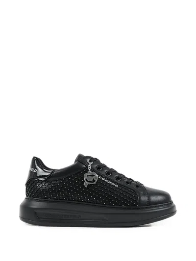 Karl Lagerfeld Embellished Platform Sneakers In Black