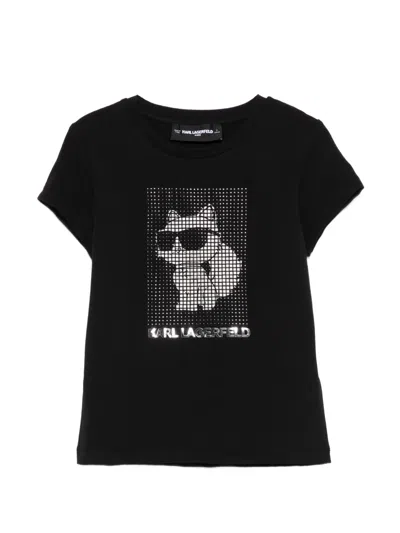 Karl Lagerfeld Embellished Short-sleeve T-shirt In Black