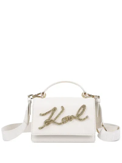 Karl Lagerfeld Kids' Embellished Top Handle Bag In White