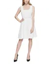 Karl Lagerfeld Embellished Tweed Dress In Soft White