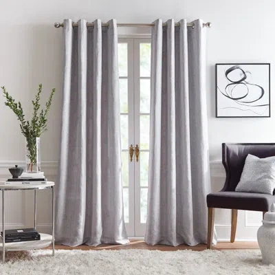 Karl Lagerfeld Ember Jacquard Blackout 84"grommet Lined Grey Set Of 2 Panels In Gray