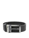 Karl Lagerfeld Embossed-buckle Belt In Black