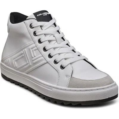 Karl Lagerfeld Men's Debossed Logo High-top Sneaker In White