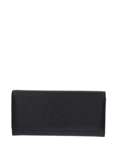 Karl Lagerfeld Embossed-logo Wallet In Black