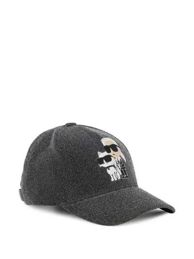 Karl Lagerfeld Kids' Embroidered Baseball Cap In Gray