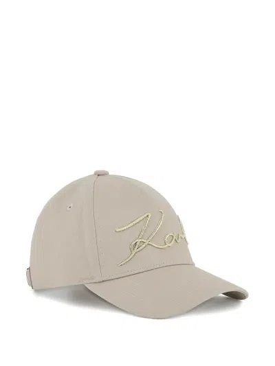 Karl Lagerfeld Kids' Embroidered Cap In Gray
