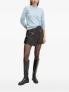 Karl Lagerfeld Embroidered Cashmere Sweater In Blue