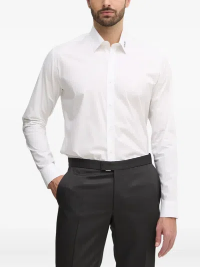 Karl Lagerfeld Embroidered-collar Shirt In White