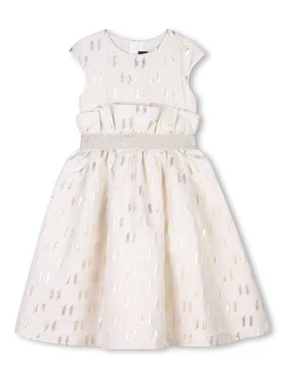 Karl Lagerfeld Kids' Embroidered Dress In Neutrals