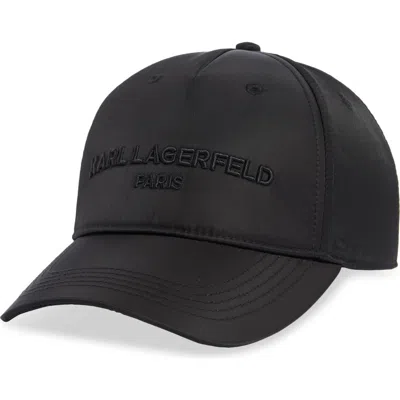Karl Lagerfeld Embroidered Logo Baseball Cap In Black