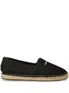 Karl Lagerfeld Embroidered Logo Denim Espadrilles In Black
