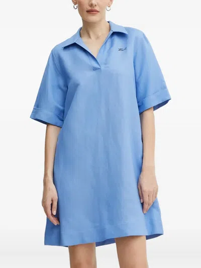 Karl Lagerfeld Embroidered-logo Mini Dress