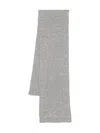 Karl Lagerfeld Embroidered-logo Scarf In Gray