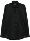 Karl Lagerfeld Embroidered-logo Shirt In Black
