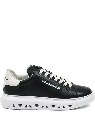Karl Lagerfeld Embroidered-logo Sneakers In Black