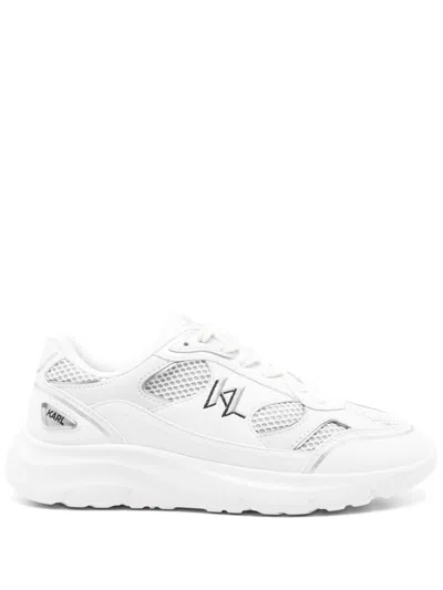 Karl Lagerfeld Embroidered-logo Sneakers In White