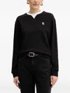 Karl Lagerfeld Embroidered-logo Sweatshirt In Black