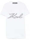 Karl Lagerfeld Woman T-shirt White Size L Organic Cotton In White