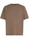 Karl Lagerfeld Embroidered-monogram T-shirt In Brown