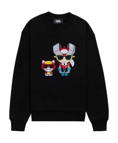 Karl Lagerfeld Embroidered Pattern Sweater In Black