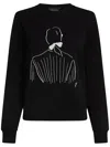 Karl Lagerfeld Embroidered Sweatshirt In Black