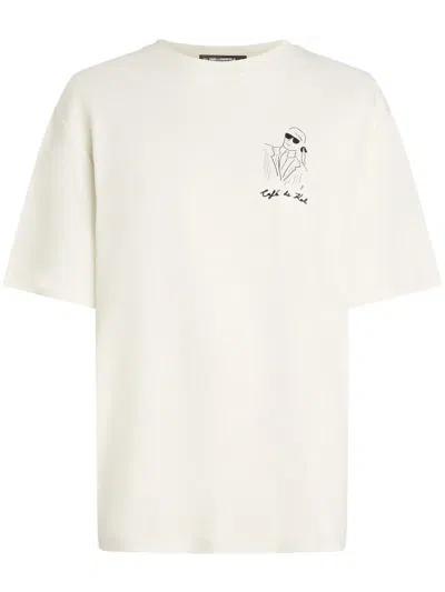 Karl Lagerfeld Embroidered T-shirt In White