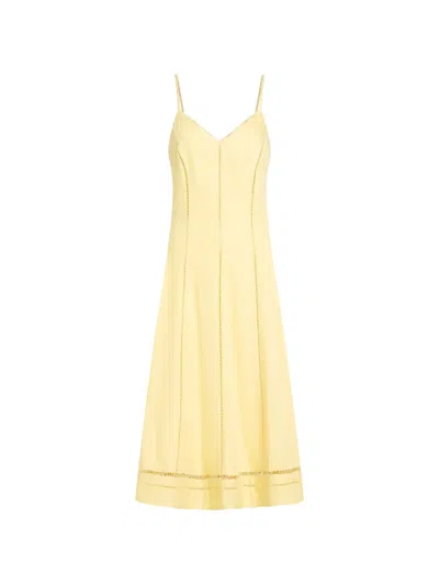 Karl Lagerfeld Embroidery-detail Midi Dress In Yellow