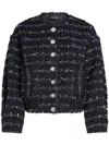 Karl Lagerfeld Essential Bouclé Bomber Jacket In 黑色