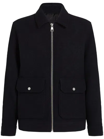 Karl Lagerfeld Essential Bouclé Shirt Jacket In 黑色