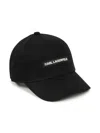 Karl Lagerfeld Essential Embroidered-logo Cap In Black