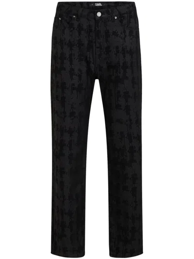 Karl Lagerfeld Karl Kameo Straight-leg Jeans In E08 Black