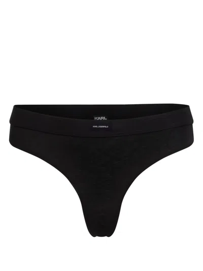 KARL LAGERFELD ESSENTIAL LOGO-APPLIQUÉ THONG