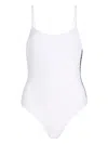 Karl Lagerfeld Logo-print Round-neck Swimsuit In White