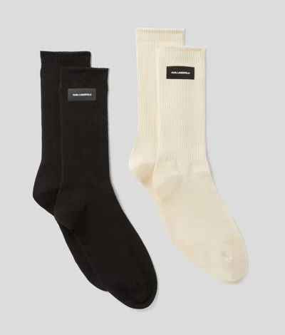 Karl Lagerfeld Essential Logo Socks – 2 Pack In Multi