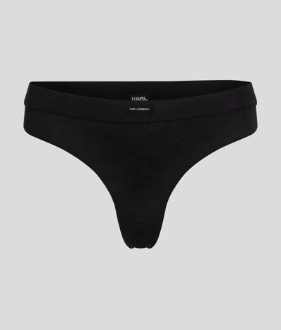 Karl Lagerfeld Essential Logo Thong In Black