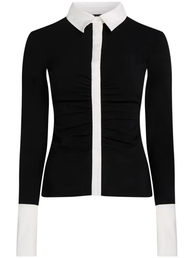 Karl Lagerfeld Essential Long-sleeved Polo Shirt In Black