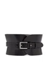 Karl Lagerfeld Essential Multifunction Leather Belt In Black