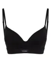 Karl Lagerfeld Essential Logo Padded Bra In 999 Black