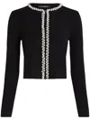 Karl Lagerfeld Essential Pearl-embellished Cardigan In Black