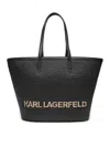 Karl Lagerfeld K/essential Raffia Tote Bag In Black