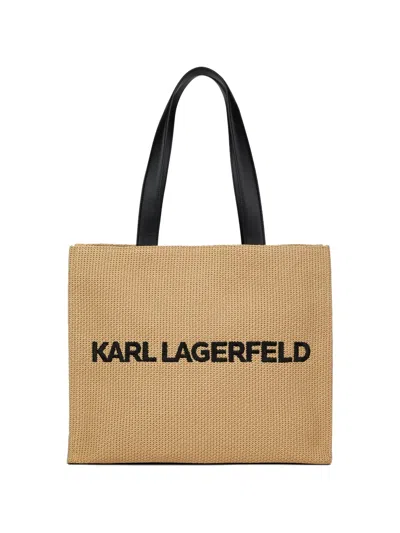 Karl Lagerfeld Essential Raffia-effect Tote Bag