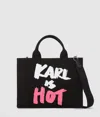 Karl Lagerfeld Exclusive "karl Is Hot" Medium Tote Bag In Black